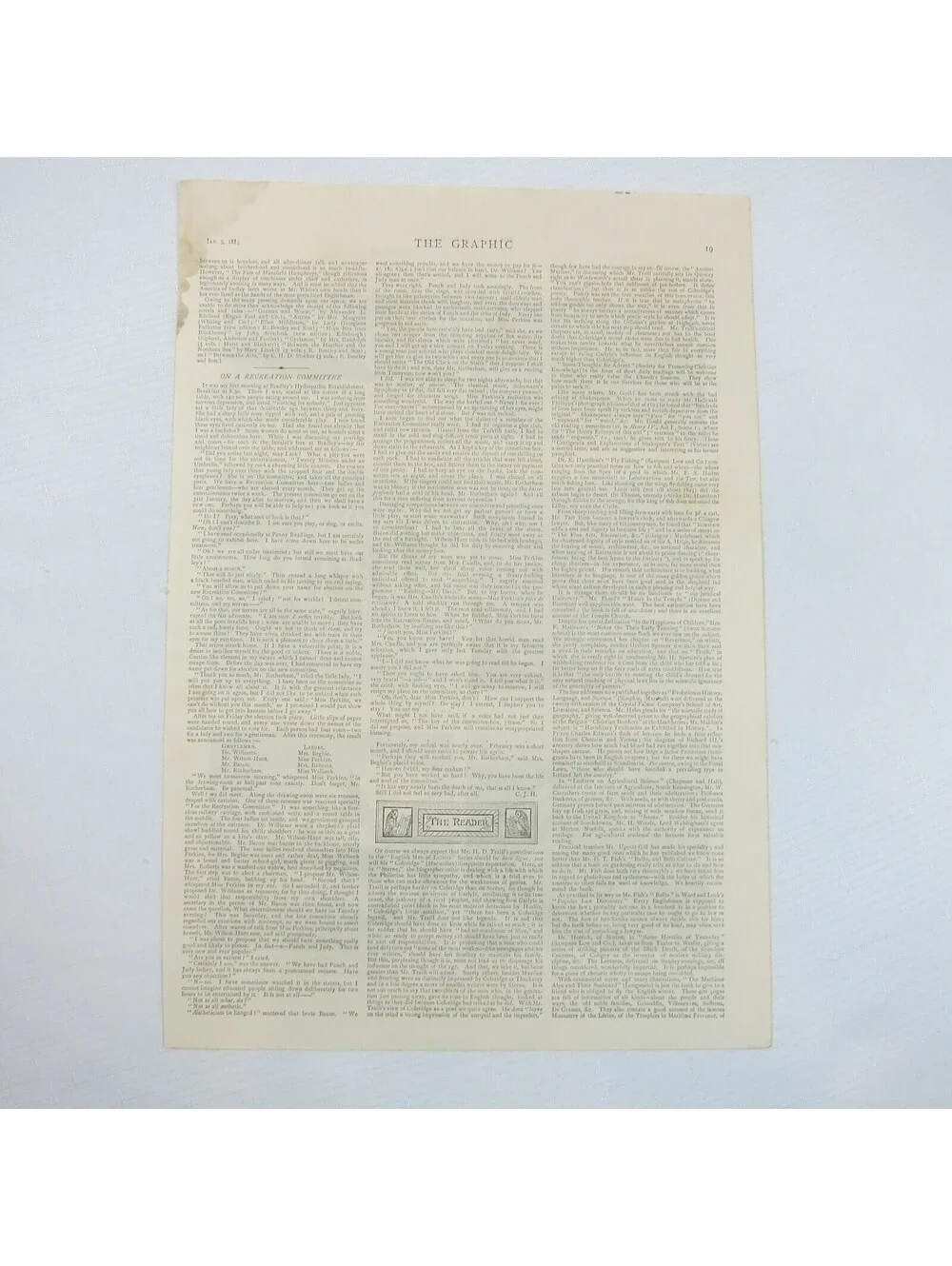 Antique 1885 Print 